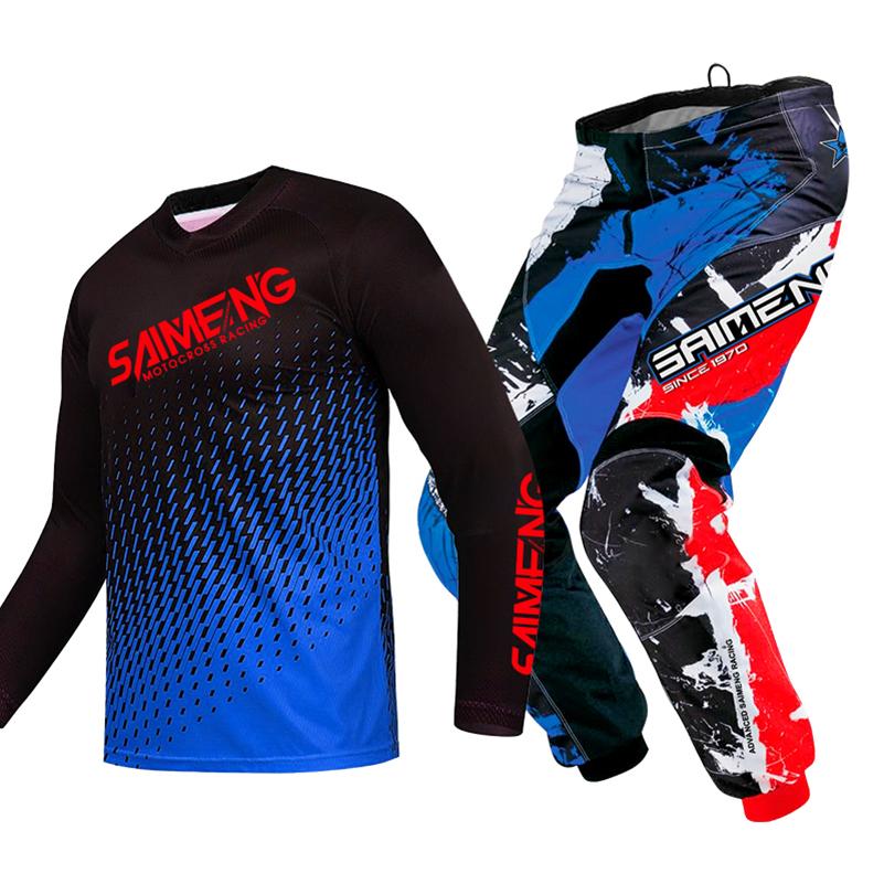 motocross gear set for kids Youth Jersey Pant Kits child green Motorcycle black 3 4 5 6 7 8 9 10 year Off-road suit blue orange Enduro cross boy girl
