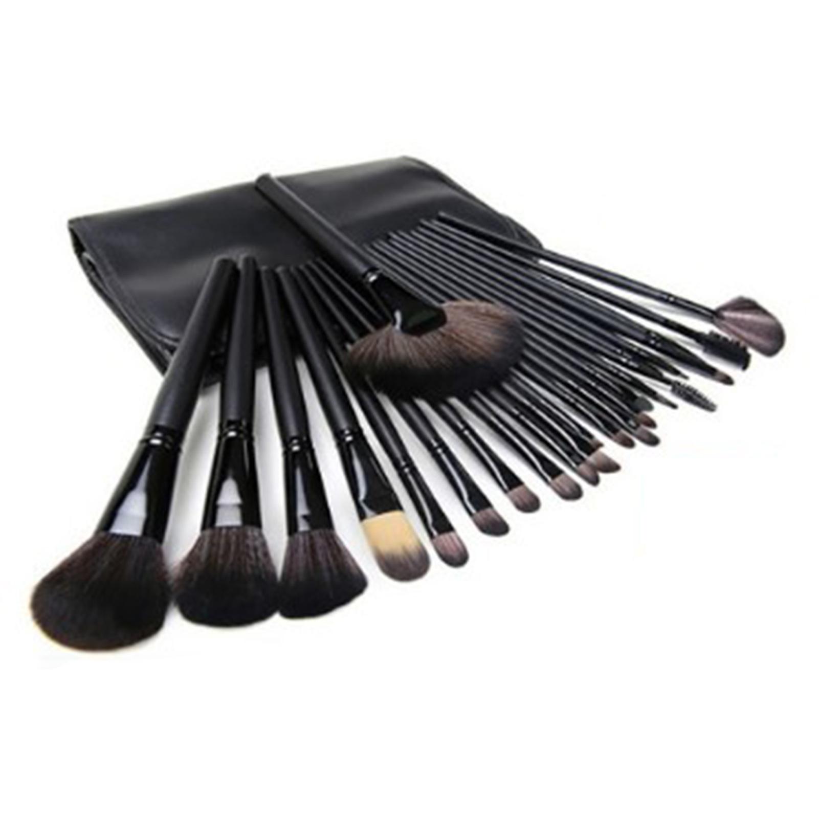 24pcs Makeup Brush Kit Black Soft Skin Friendly Delicate Makeup Brush Set with Bag Cosmetic Beauty Tools
