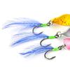 10pcs Twisted Hard Baits 360 Degree Rotating Wobbler Jigging Baits Spoon Lures Artificial Spinnerbaits with Feather Hook