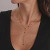 Wanxing Geometric Zirconia Y-shaped Necklace: Stainless Steel, Versatile European & American Fashion.