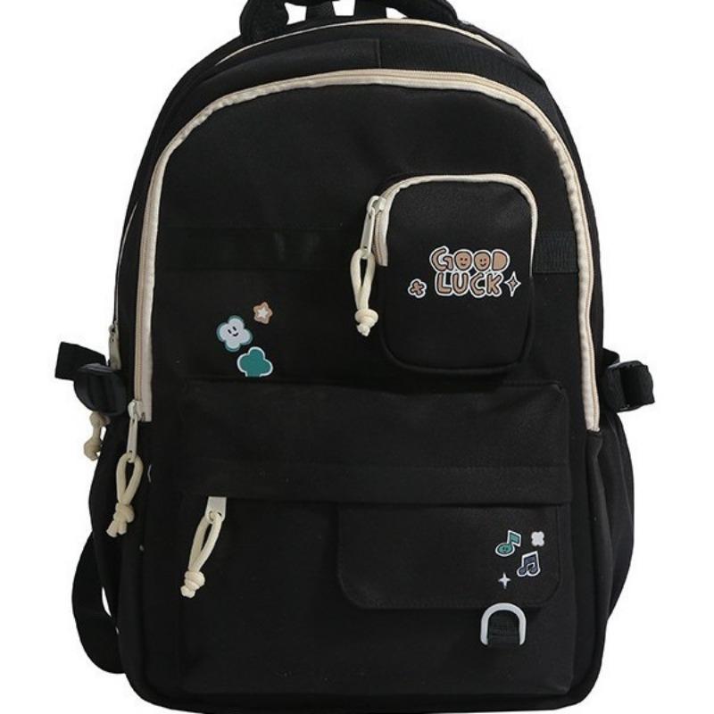 High Value College Style Sweet Contrasting Color Splicing Backpack High School Students Large Capacity Backpack