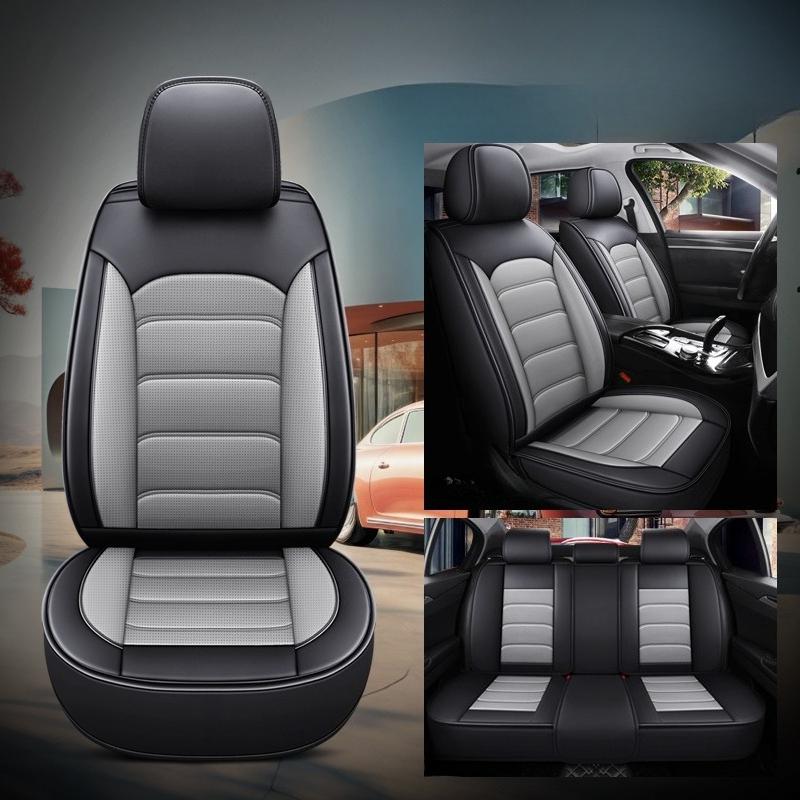 Simple Full-Cover 5-Seat Car Seat Covers –  Perforated PU Leather, Breathable, Comfortable & Durable, All-Season Universal Fit