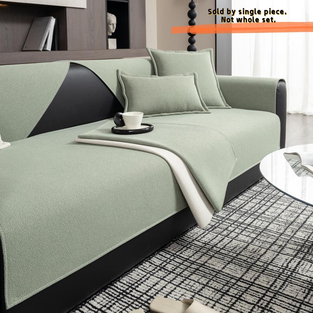 Simplized Solid Teddy Chenille Sofa Cover For Living Room Non-Slip Sofa Cushion Cover Four Seasons Universal Couch Protector