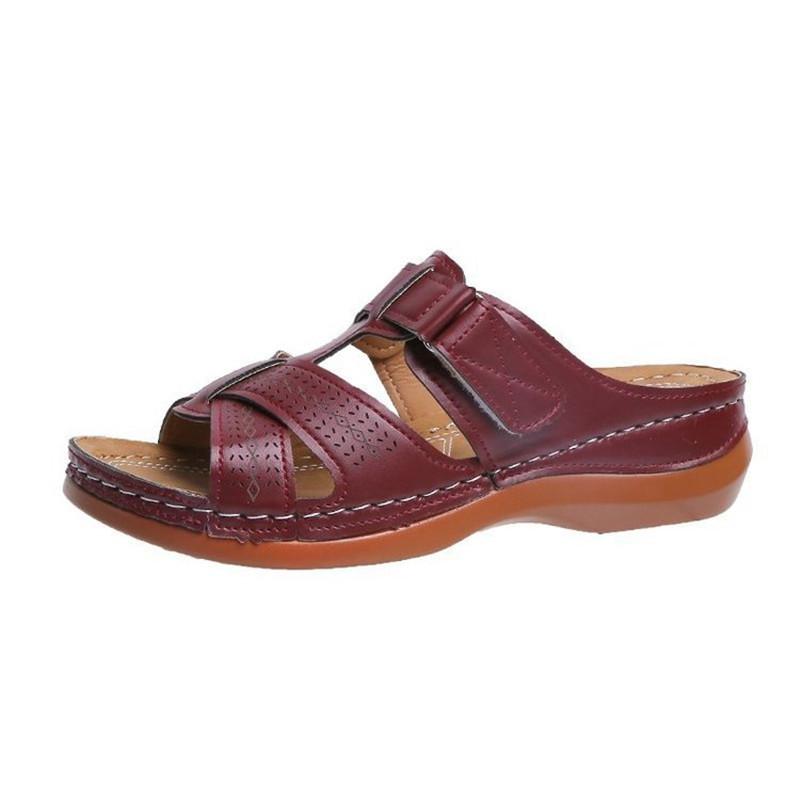Spring and Summer Footwear Plus Size Sandals Retro Wedge Slippers Women's Shoes Beach Shoes