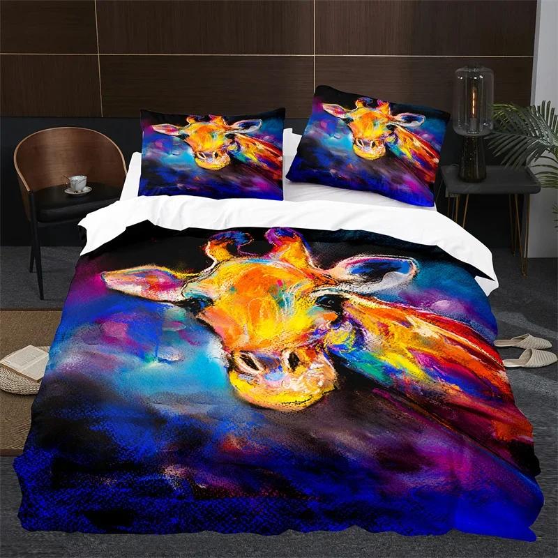 Comforter Giraffe Twin Full Microfiber Safari Animal Comforter Tropical Jungle Giraffes Bedding Set For Girls Boys Room