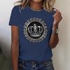 Women's Short-sleeved Loose and Fashionable T-shirt with Crown Print