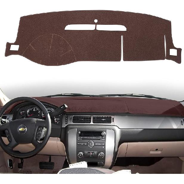 Dashboard Cover Dash Mat Compatible With 2007-2014 Chevy Chevrolet Tahoe Suburban,2007-13 Chevy Avalanche Silverado 1500 2500 3500 LTZ/GMC Sierra SLT