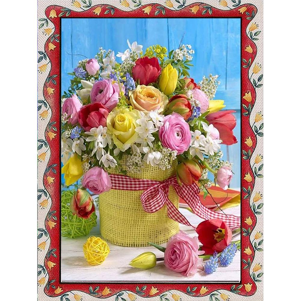 Pictură cu diamant 5D Diy, flori frumoase, set cu punct de cruce, broderie cu diamante, mozaic, imagine artistică cu strasuri, cadou decorativ