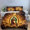 Virgin Mary and Golden Rose Bedding Set Bedding set (1 duvet cover, 2 pillowcases, duvet not included)