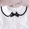 Girls' Fashionable White Outfit - Summer Children's Princess Short-sleeved T-shirt + Short Skirt Set