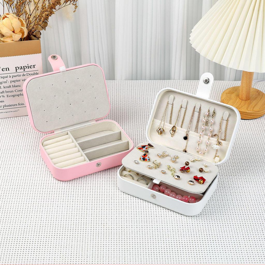 Compact Travel Jewelry Organizer: Earring & Necklace Storage Box