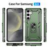 For Samsung Galaxy S25 S25+ S25Ultra Case Shockproof Armor Car Magnet Ring Silicone Phone Case Stand Holder Back Cover