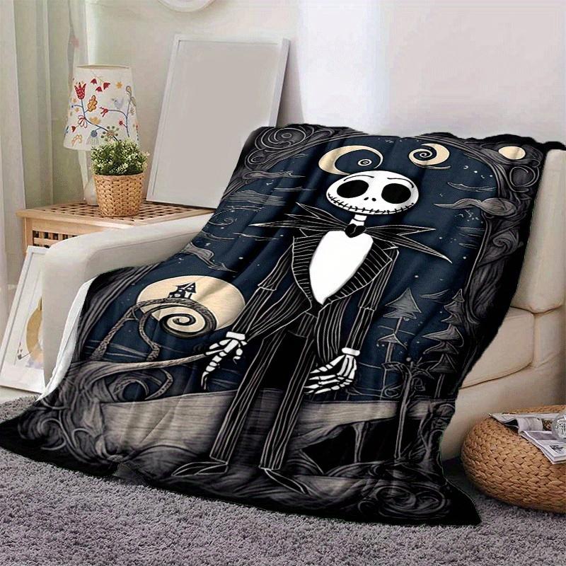 1pc The Nightmare Before Christmas Printing Blanket - Soft, All-Season Throw for Living Room, Bedroom,Personalized Gift with Adorable Cartoon Design