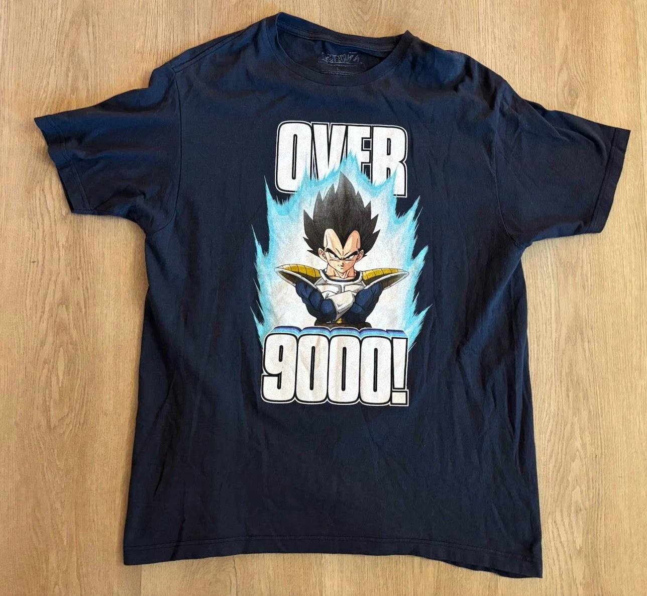 

Dragon Ball Z Vegeta Men s T-Shirt Adult Large Official Licensed “Over 9000” EUC XL
