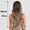 Long Wavy Heat-Resistant Synthetic Wig With Golden Brown Ombre Highlights Middle Part Voluminous Full Cap Women