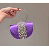 Sparkling Rhinestone Wedding Party Trendy Evening Bag – Elegant Retro Satin Shoulder & Crossbody Purse Women Handbags Clutch Purse