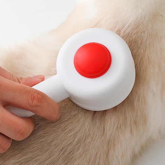 Pet Massage Shower Brush with Builtin Shampoo Storage Dog Grooming Brush Ergonomic Handle Pet Hair Cleaning Brush for Dog Cat