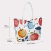 Cute Apple Print Tote Bag Casual Daily Handbag Fashion Lightweight Shopping Bag for Women Outdoor Use
