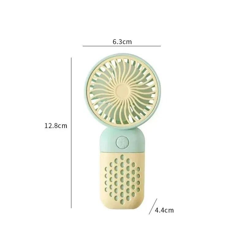 Draagbare oplaadventilator Cartoon schattige kleine student oplaadventilator Draagbare mini-zak-USB-ventilator