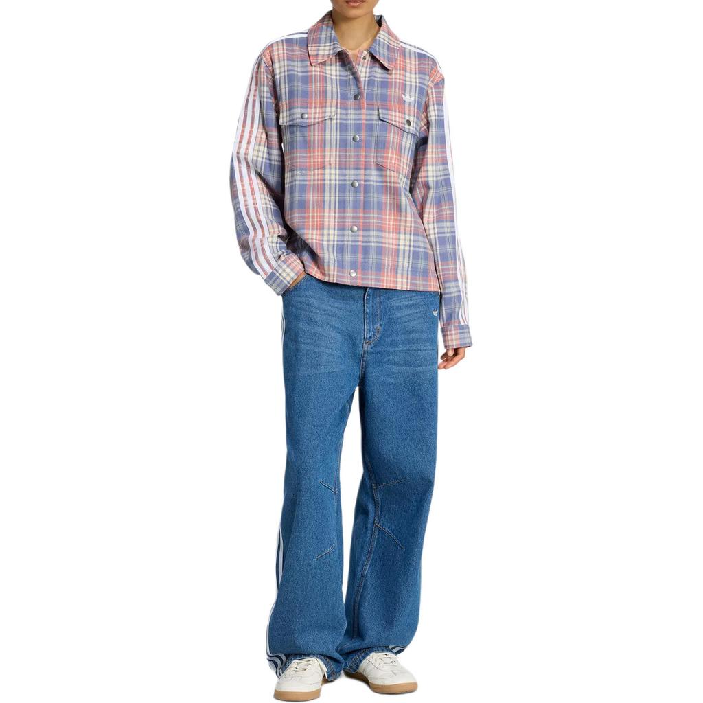 adidas Originals FW25 Jeans de Moda Baggy com Estampa Gráfica Jeans Feminino bottoms KC6278