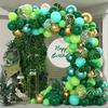 20pcs Green White Balloon Set Confetti Latex Balloons for Birthday Showers Jungle Wildlife Park Decoration Home Party Decoration