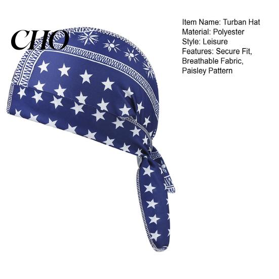 Hiking Headband Paisley Cooling Headscarf Cap Set, Sweat Wicking Adjustable Elastic Strap Bandana Straps Fit Breathable Hand Washable Headwrap Hat