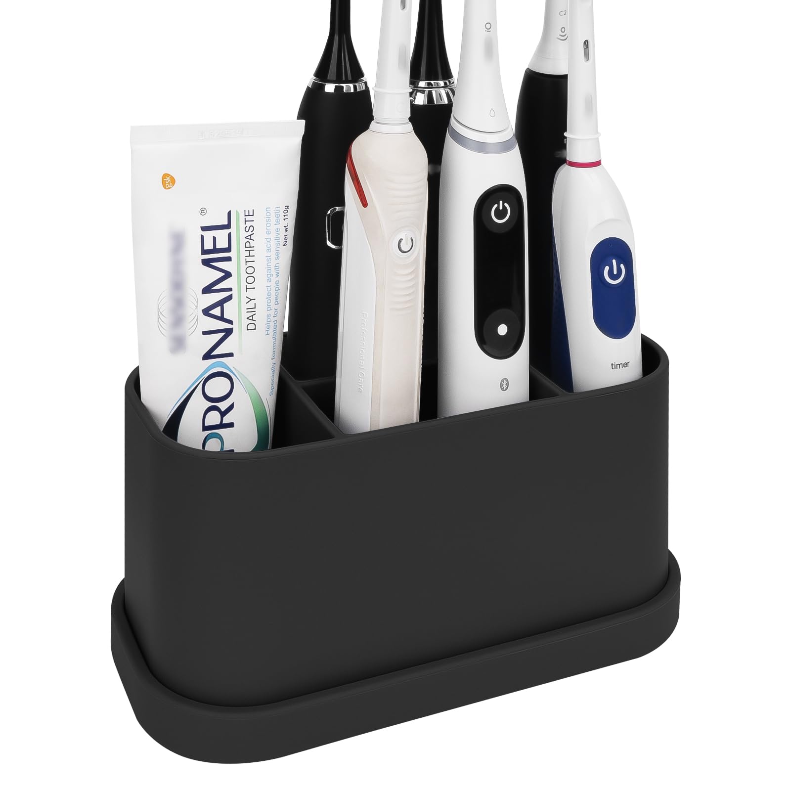 

Linkidea Electric Toothbrush Silicone Toothbrush Countertop Electric Toothbrush Holder Organizer Compatible with Pro 100 and Spinbrush Pro Holder, чёрный