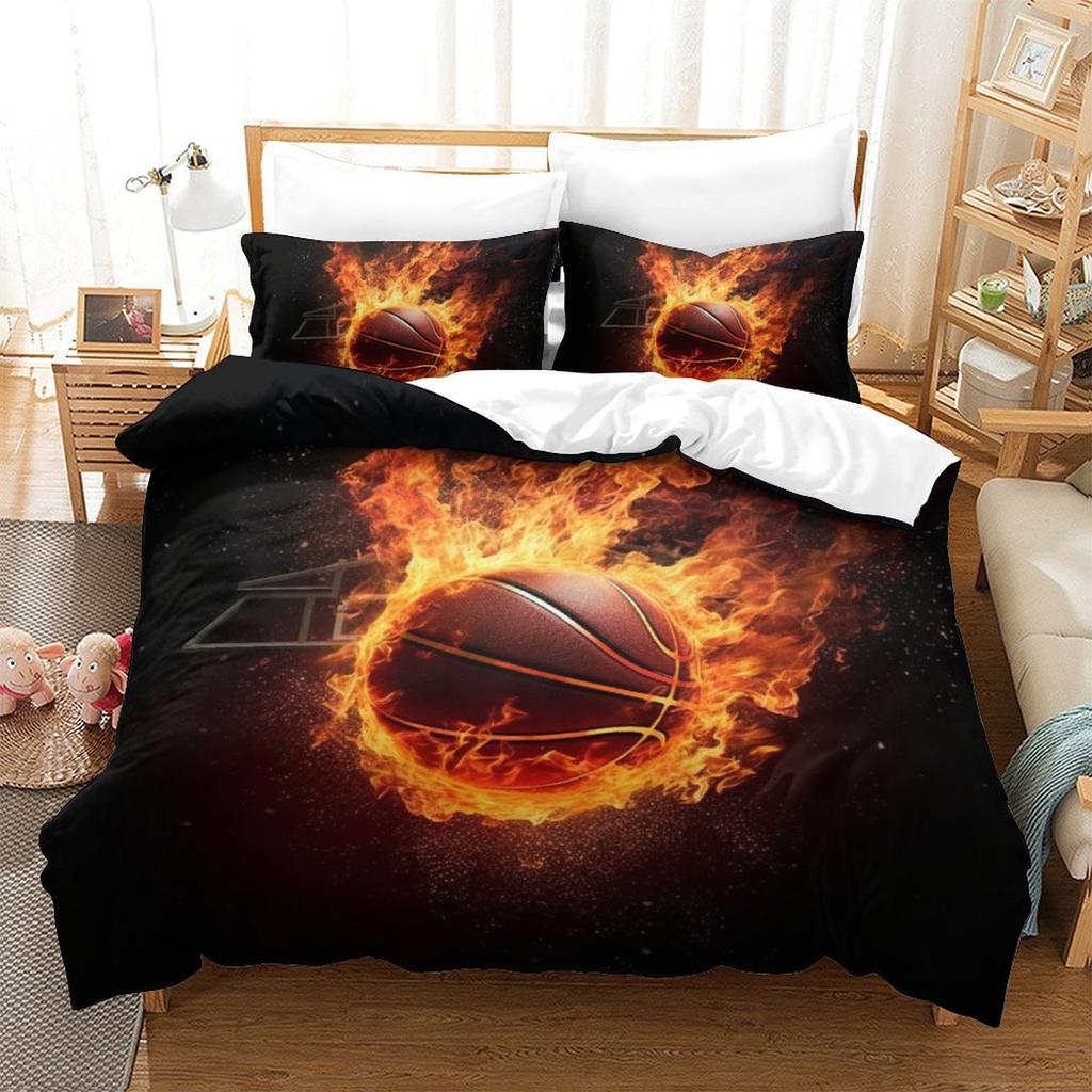 Basketball 3D Digital Printing Polyester Quilt Cover Two Or Three Pieces Can Be