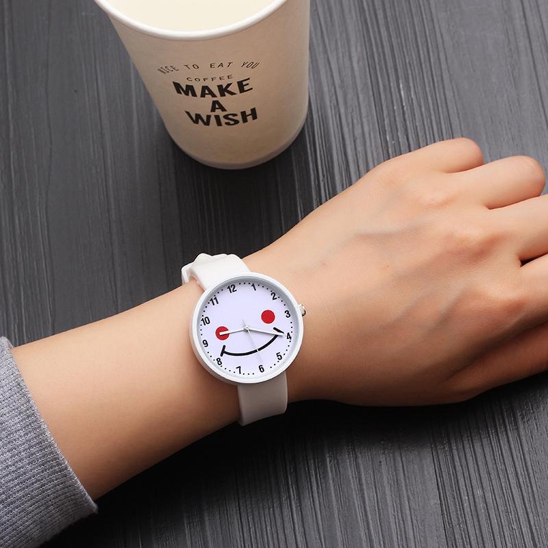 High School Students Exam Special Watch Candy Color Simple Expression Versatile Watch Cartoon Exam Watch