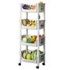 Kitchen Storage Shelf Multi Tier Mobile Toy Snack Fruit Vegetable Utility Cart Shelving Unit for Kitchen Bathroom 4