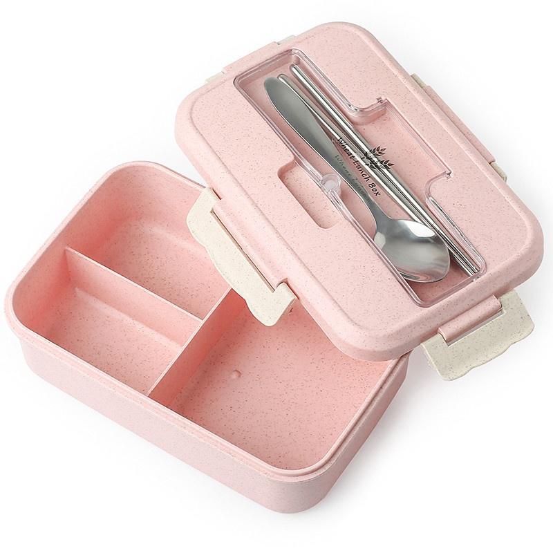 Microwave Lunch Box Wheat Straw Food Storage Container Kids Portable Bento Box