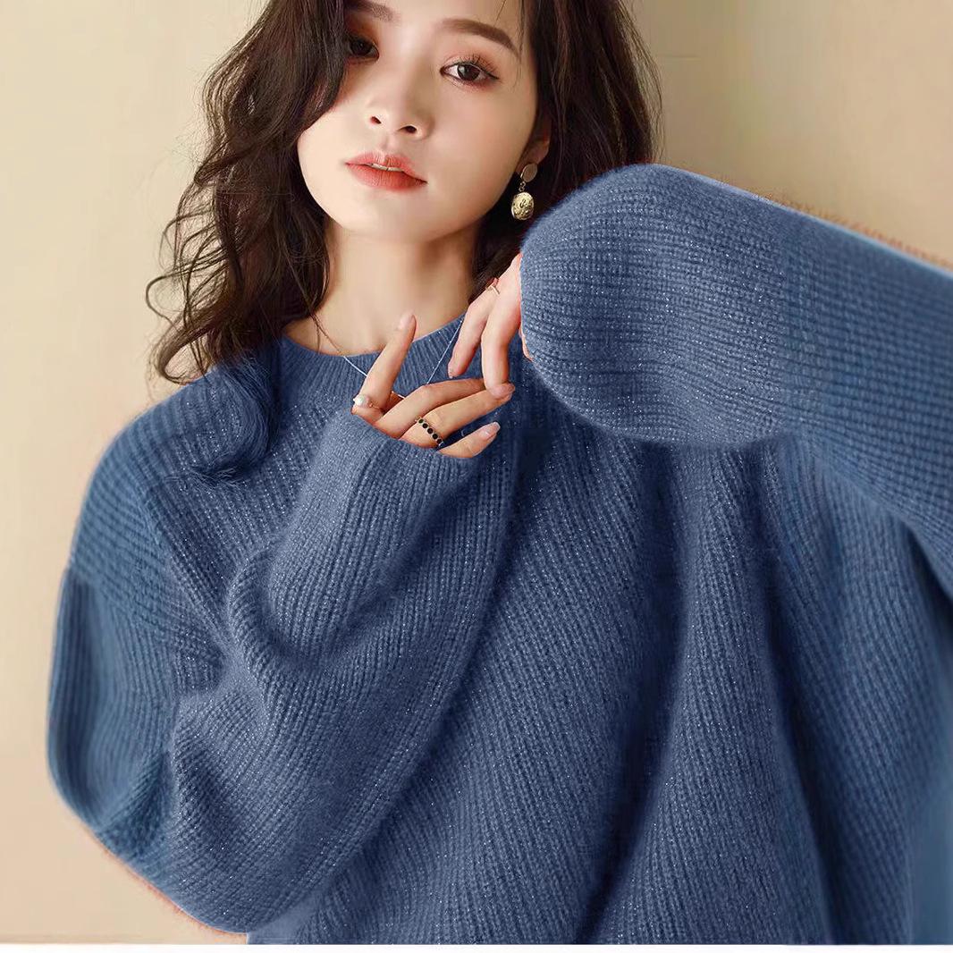 

Thick Wool Ribbed Pullover - Lace Knit Korean Fashion Sweater for Autumn/Winter M