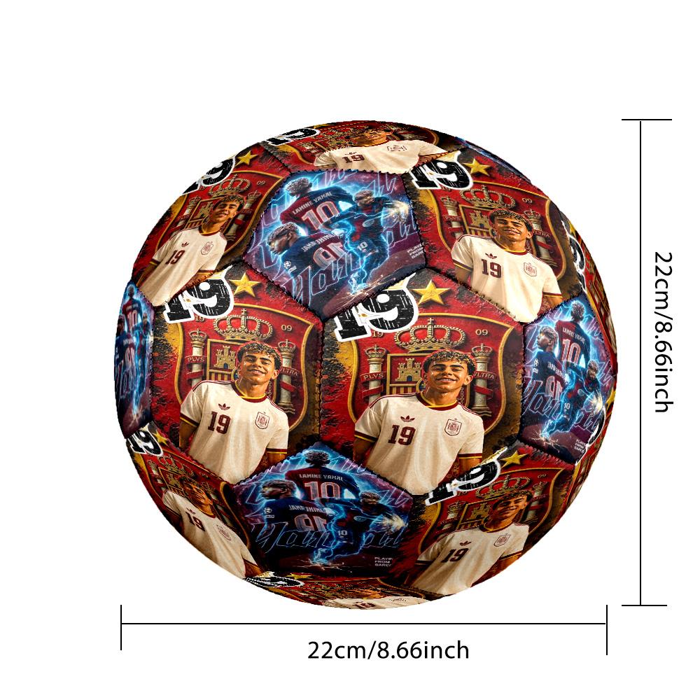 Lamine Yamal 19 Barcelona Celebration Moment Size 5 Football Machine-Stitched Indoor/Outdoor Training and Matches Ideal for Soccer Enthusiasts