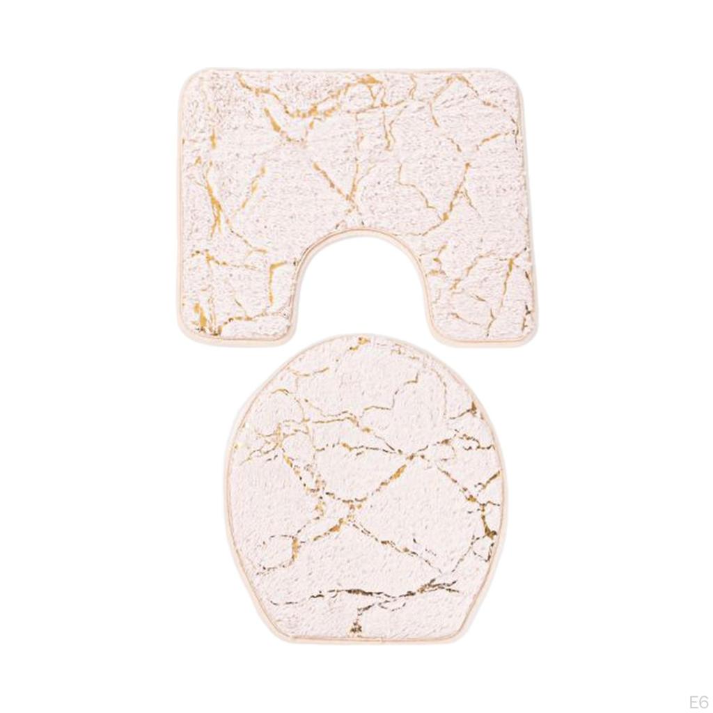 3 Pack Toilet Seat Cushion Sets Decorations Non-slip Breathable Water-absorbent Washable Bath Mat