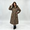 Europäische und amerikanische Winter-Damen-Mittel- und Langform, verdickt, Baumwolle, mit Kapuze, Kordelzug, figurbetont, vielseitig, Thermojacke
