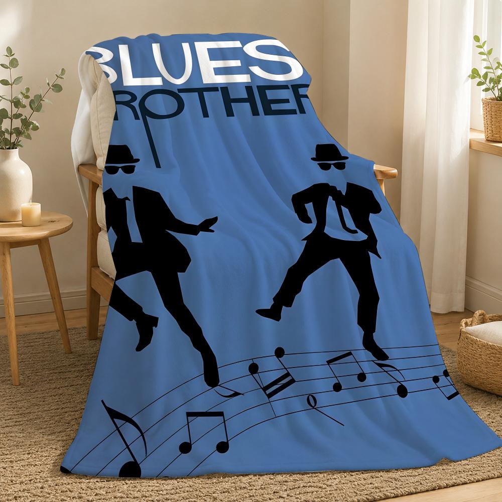 The Blues Brothers Movie Throw 240g flannel blanket, suitable for sofas, beds, offices, exquisite gift blankets 75X95CM