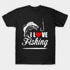 Мужская черная футболка с принтом, очень большая футболка i-love-fishing, хлопковая футболка с принтом на бумаге для переноса без разрезов