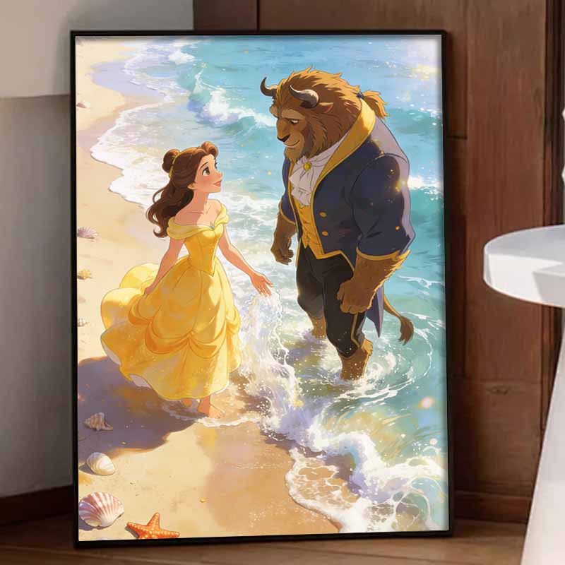 Disney Beauty and the Beast Diamond Paint Painting Art Kit Handmade DIY5D Home Decor Gift