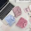 Pink Leopard Print Large Plush Storage Bag with Card Holder
