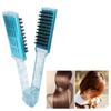 Hair Straightener Clamp Brush Exquisite Double Sided Hair Straightening Splint Comb Styling Tool Blue