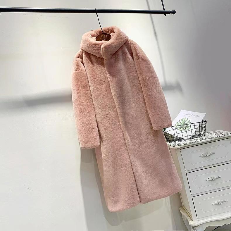 Winter Women High Quality Faux Mink Fur Coat Luxury Long Fur Coat Loose Lapel OverCoat Thick Warm Plus Size Female Plush Coats