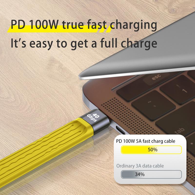 5A Fast Charging Short Cable PD 100W USB C To Type C Cable 40Gbps Data Cable Thunderbolt 3 4K@60Hz Cable For Laptop Cellphone