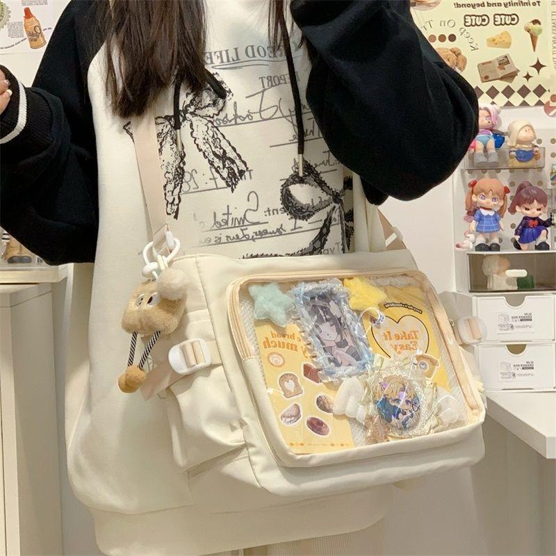 College Style Versatile Class Loading Book Simple Large Capacity Messenger Bag Female Transparent Bar Shoulder Bag