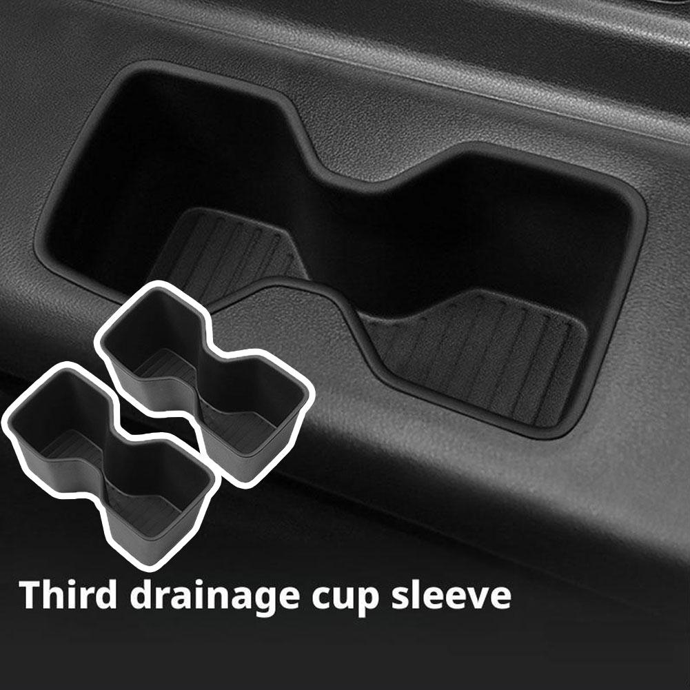 for Hyundai Santa Fe 6/7 Seats 2025 2025 Third Row Door Side Cup Holder Insert Cup Box Shock-Absorbing Storage Tray TPE Tidying