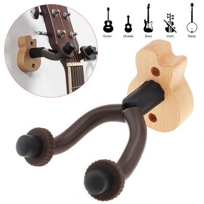 Colgador de guitarra eléctrica acústica, soporte para bajo, Base de madera, ganchos de montaje en pared para estudio en casa