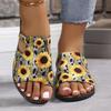Women's New Summer Colorful Flower Plus Size Roman Nation Breathable Sweat-Absorbing Slip-On Sandals