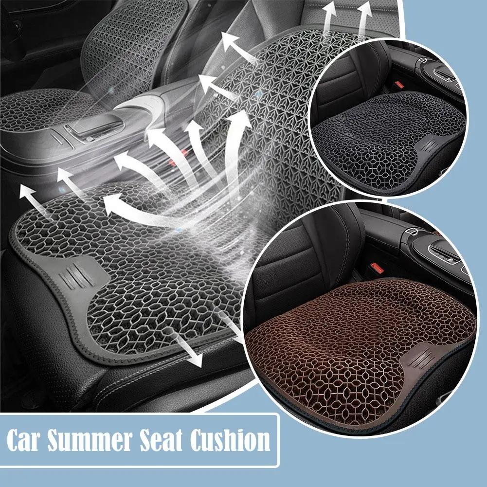 NEW Car Seat Cushion Summer Lumbar Support Honeycomb Gel Ice Thread Seat Backrest Ventilation Breathable Car Cushion Accessories