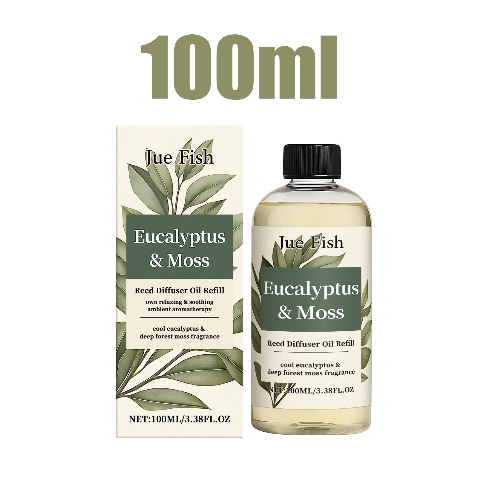 

Eucalyptus Essential Oil Reed Diffuser Refill Aromatherapy Home Fragrance Freshener Relaxing Woody Scent Long Lasting Spa 100ml 100ml