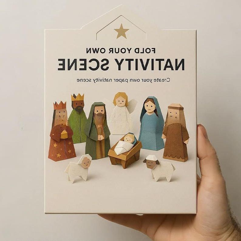 

3D Christmas Nativity Craft Kit – DIY Paper Holy Family Scene with Jesus, Mary & Joseph, Fun Origami Activity for Kids