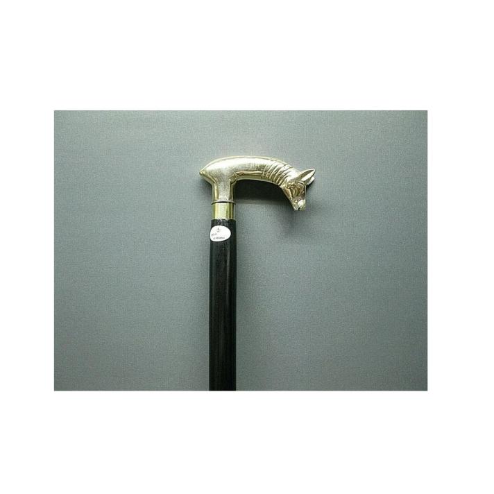 Victorian Vintage Style Brass Head Handle Walking Cane Wooden Stick